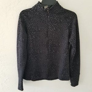 Lucy Jacket Medium Gray Black Animal Zip Sleeves